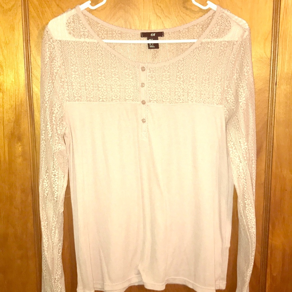 Beige-pink long sleeve shirt